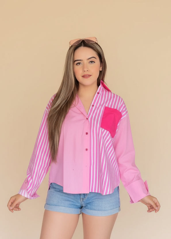 Pink Striped Shirt