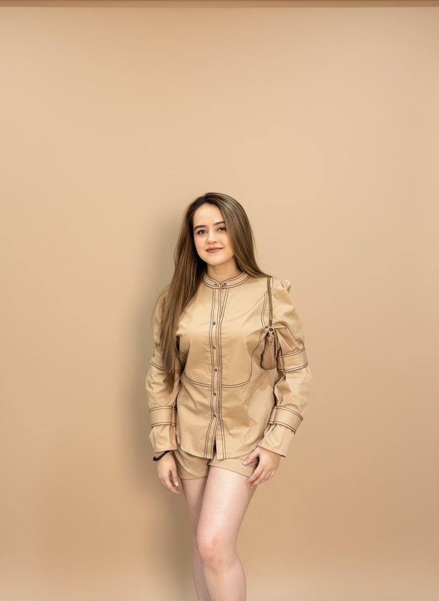 The Double Cuffs Coord Set in Beige