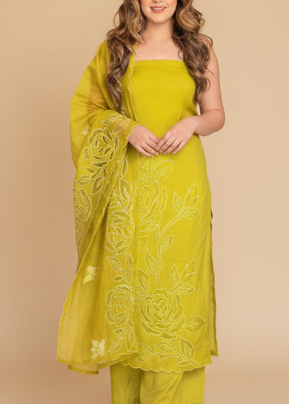 Noor - Lime Unstitched Suit Set